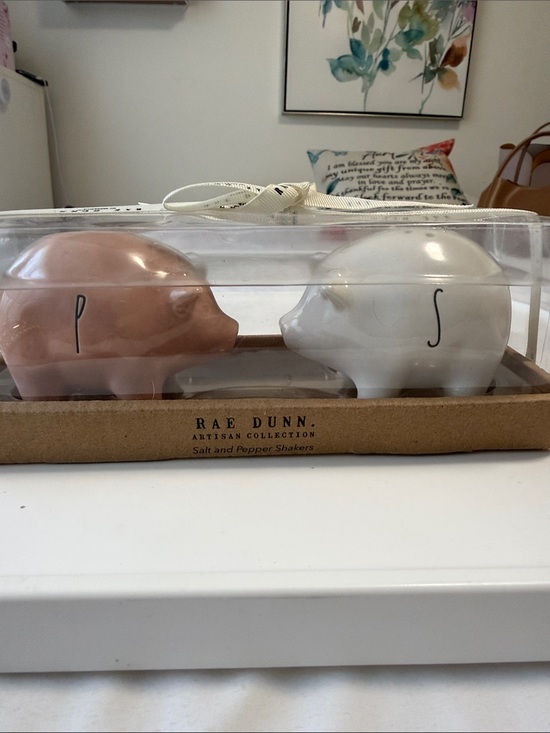 Rae Dunn Other - NWT-Rae Dunn Pink & White Pig Salt and Pepper Set in Box. Cottage, farmhouse.